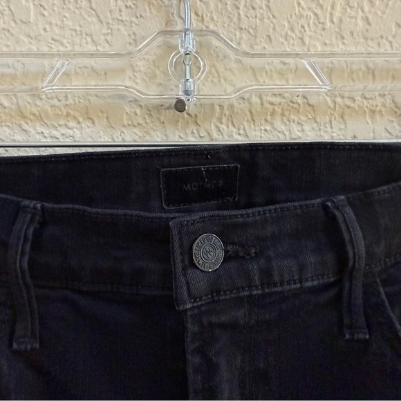 Mother Jeans The Hustler Ankle Fray High Denim Casual Comfort Not Guilty Black - Picture 8 of 14